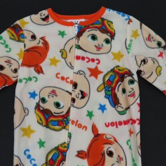 Cocomelon 12M Unisex Fleece Zipped One Piece Pajamas Bodysuit Gripper Feet NEW - Picture 2 of 8